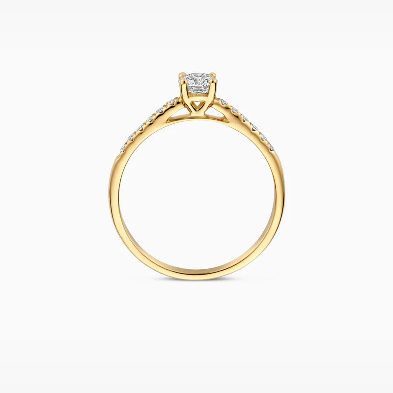 Blush Lab Diamonds Ring LG1018Y - Geelgoud (14k) met Lab grown Diamant