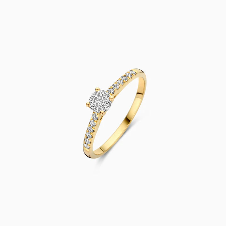 Blush Lab Diamonds Ring LG1018Y - Geelgoud (14k) met Lab grown Diamant