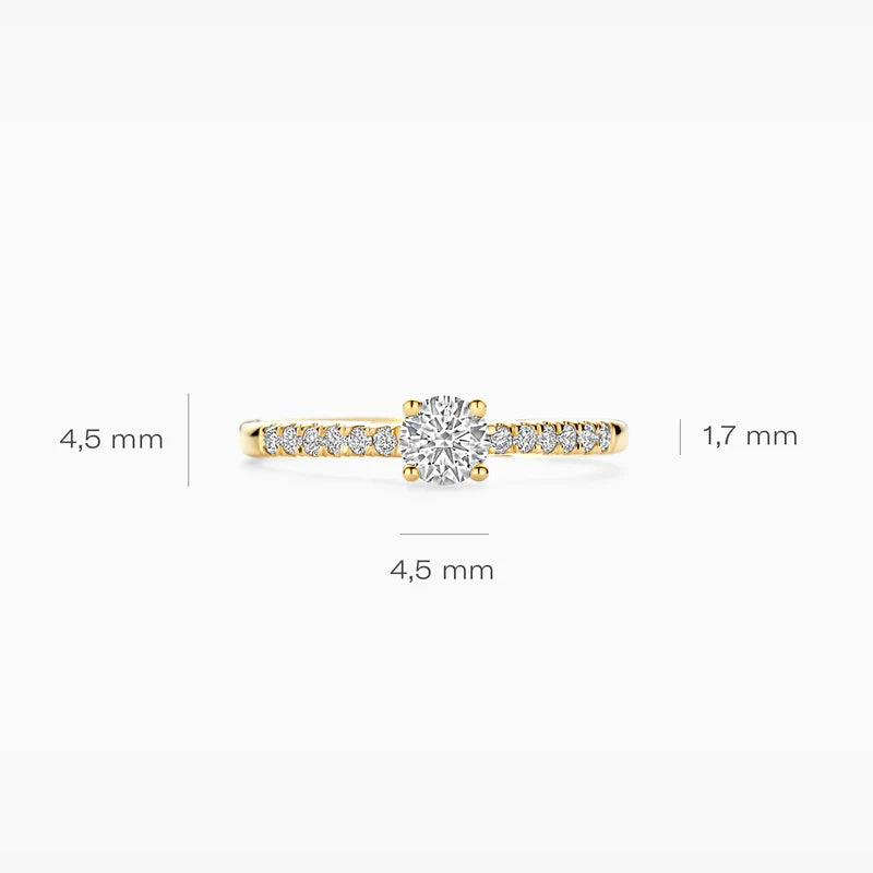 Blush Lab Diamonds Ring LG1018Y - Geelgoud (14k) met Lab grown Diamant