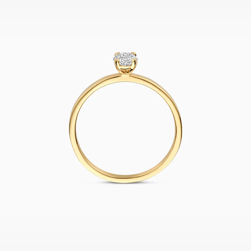 Blush Lab Diamonds Ring LG1019Y - Geelgoud (14k) met Lab grown Diamant
