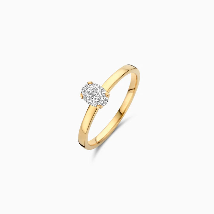 Blush Lab Diamonds Ring LG1019Y - Geelgoud (14k) met Lab grown Diamant