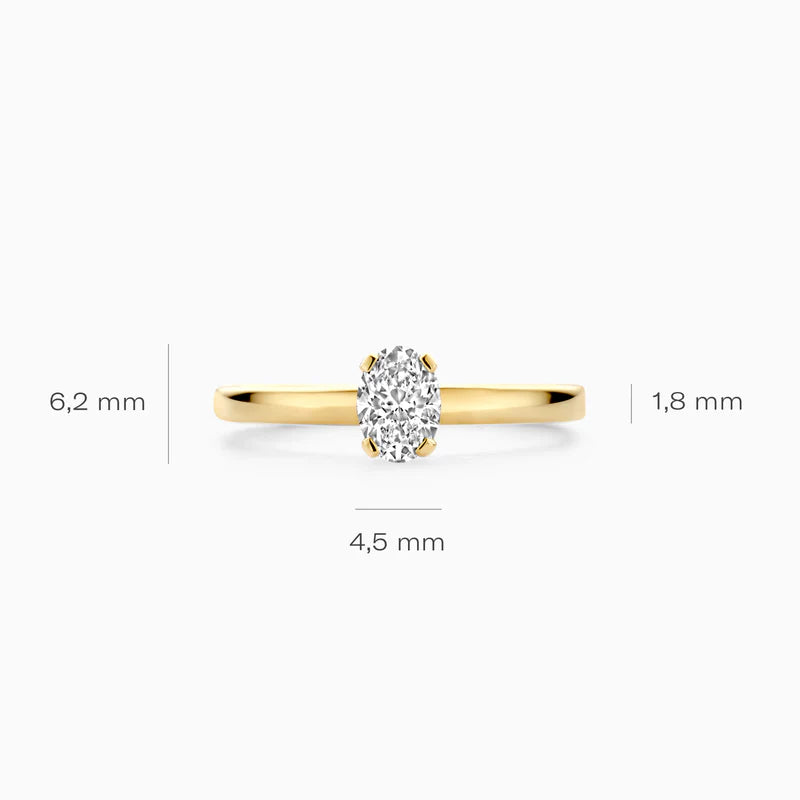 Blush Lab Diamonds Ring LG1019Y - Geelgoud (14k) met Lab grown Diamant
