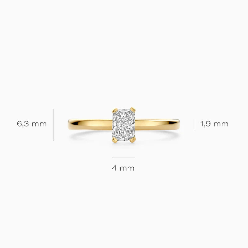 Blush Lab Diamonds Ring LG1020Y - Geelgoud (14k) met Lab grown Diamant