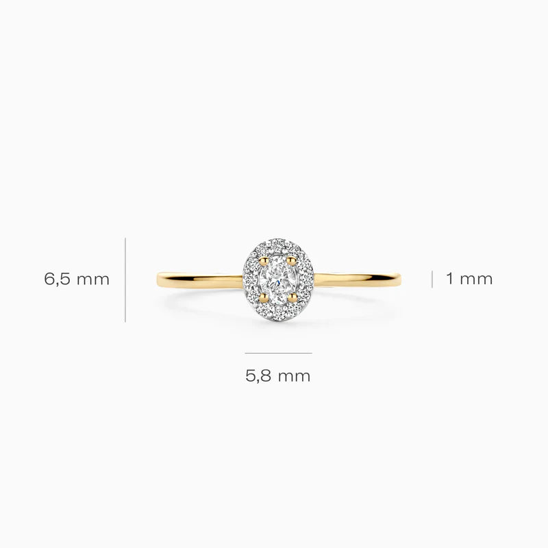 Blush Lab Diamonds Ring LG1021Y - Geelgoud (14k) met Lab grown Diamant