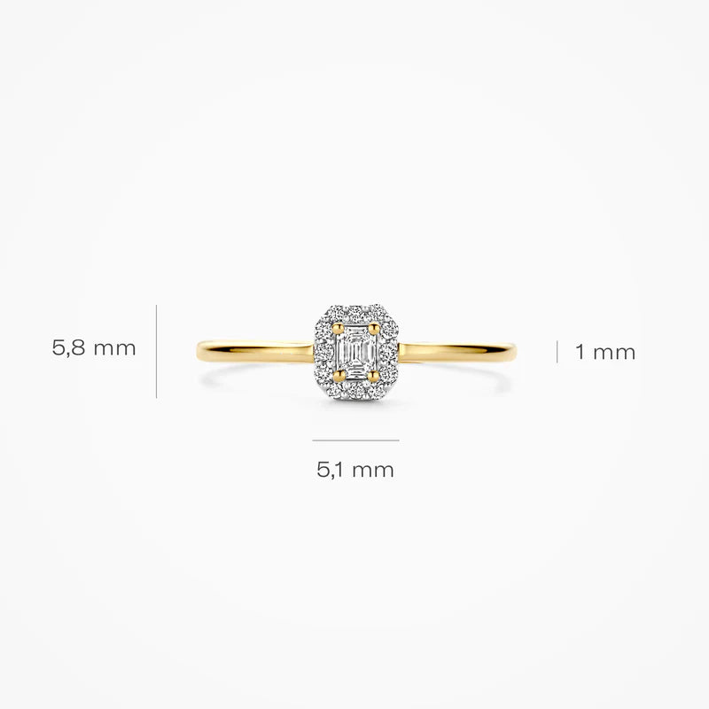 Blush Lab Diamonds Ring LG1022Y - Geelgoud (14k) met Lab grown Diamant