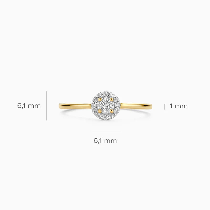 Blush Lab Diamonds Ring LG1023Y - Geelgoud (14k) met Lab grown Diamant