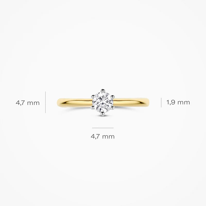 Blush Lab Diamonds Ring LG1038B - Geelgoud (14k) met 0.40ct Lab grown Diamant