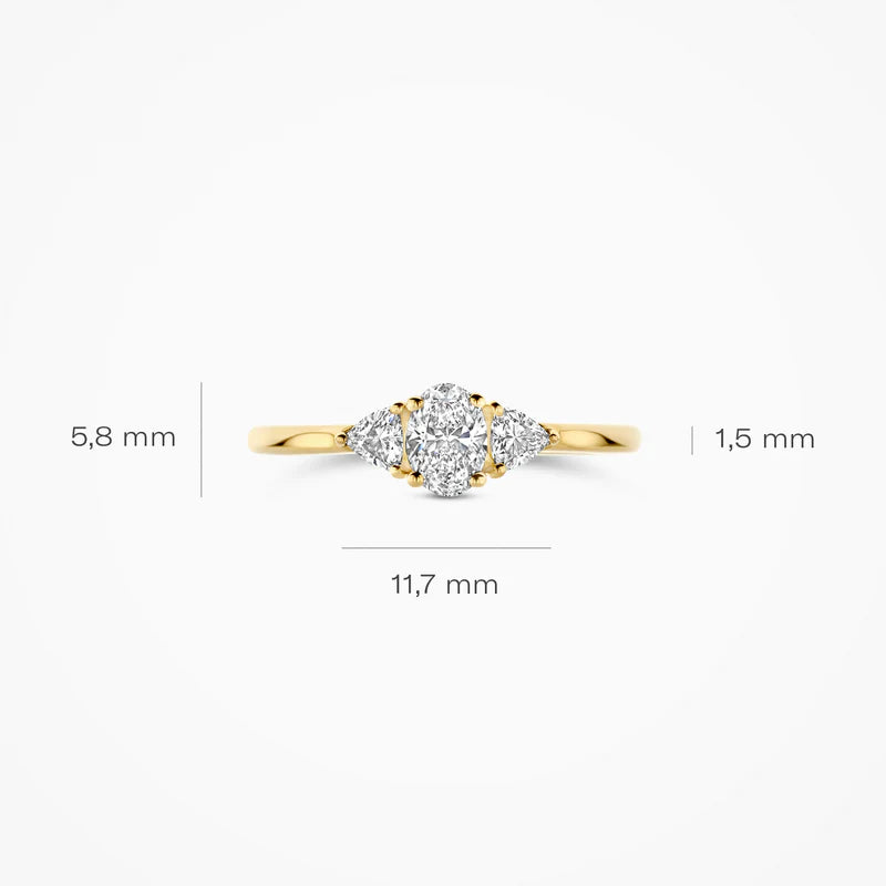 Blush Lab Diamonds Ring LG1039Y - Geelgoud (14k) met 0.55ct Lab grown Diamant