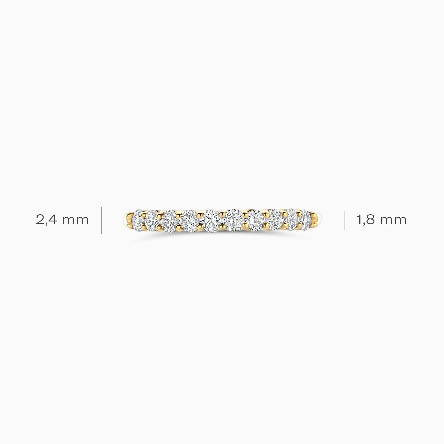 Blush Lab Diamonds Ring LG1042Y - Geelgoud (14k) met 10-0.52ct Lab grown Diamant