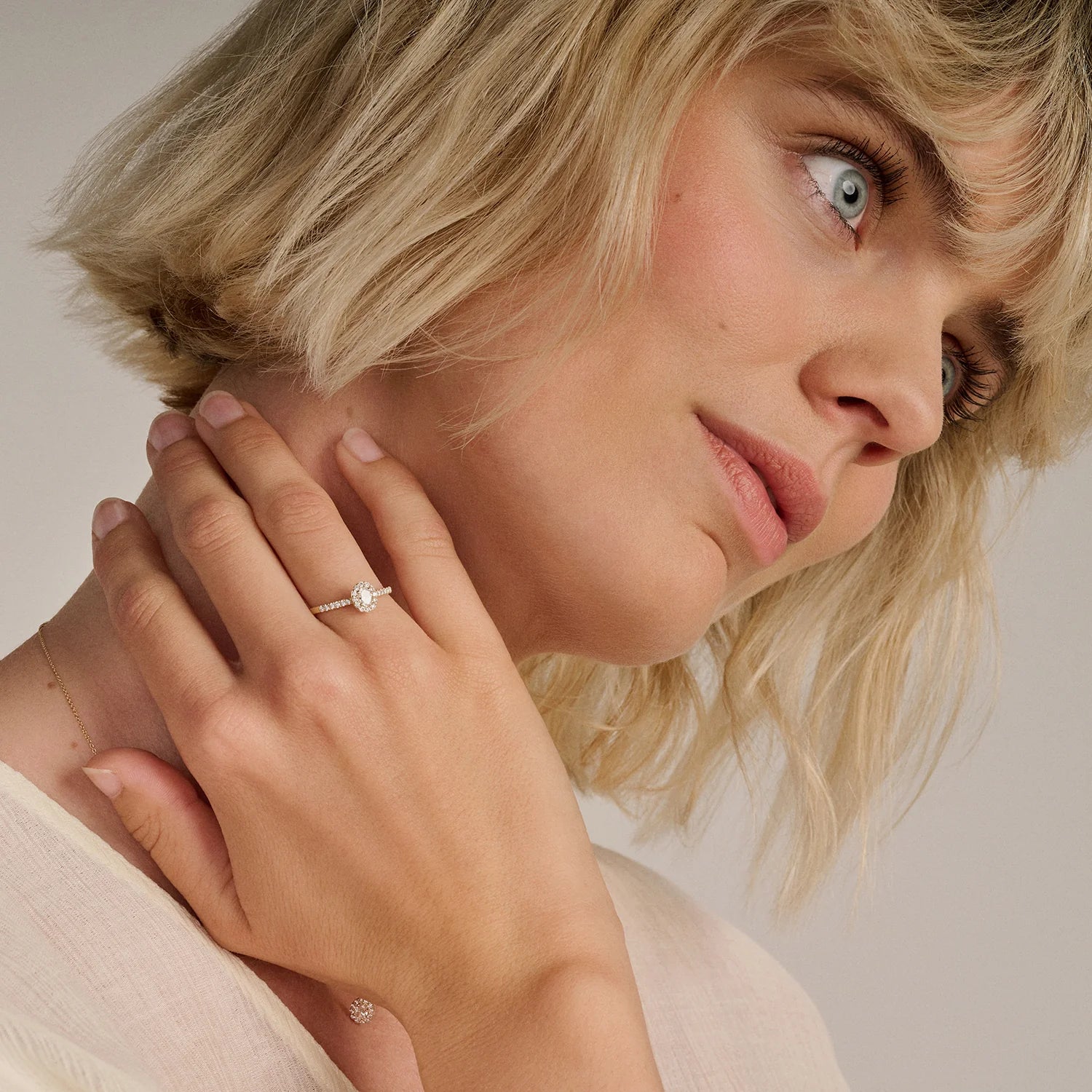 Blush Lab Diamonds Ring LG1045Y - Geelgoud (14k) met 1-0.20/24-0.24ct Lab grown Diamant