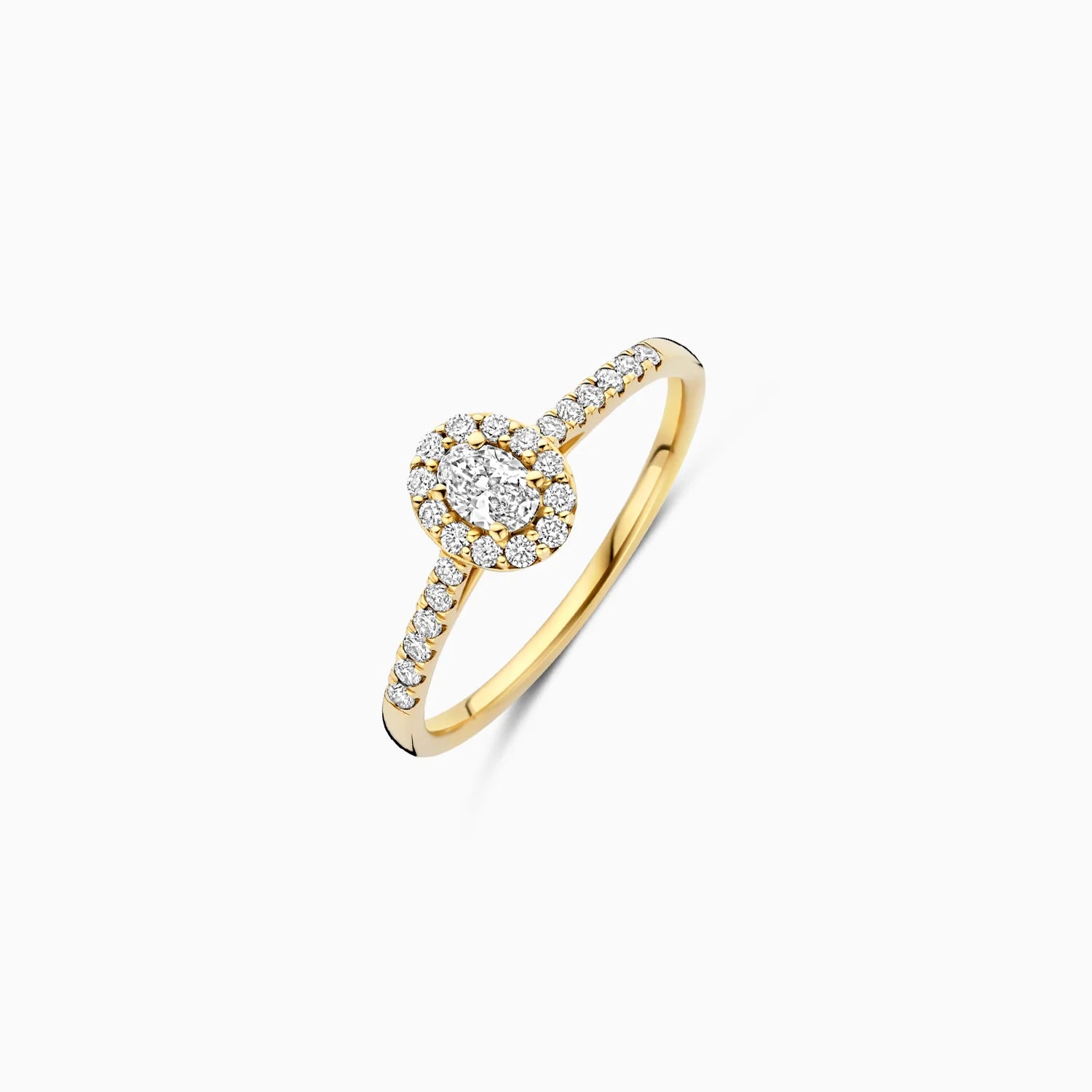 Blush Lab Diamonds Ring LG1045Y - Geelgoud (14k) met 1-0.20/24-0.24ct Lab grown Diamant