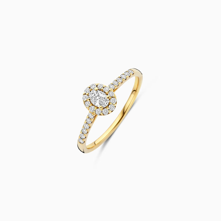 Blush Lab Diamonds Ring LG1045Y - Geelgoud (14k) met 1-0.20/24-0.24ct Lab grown Diamant