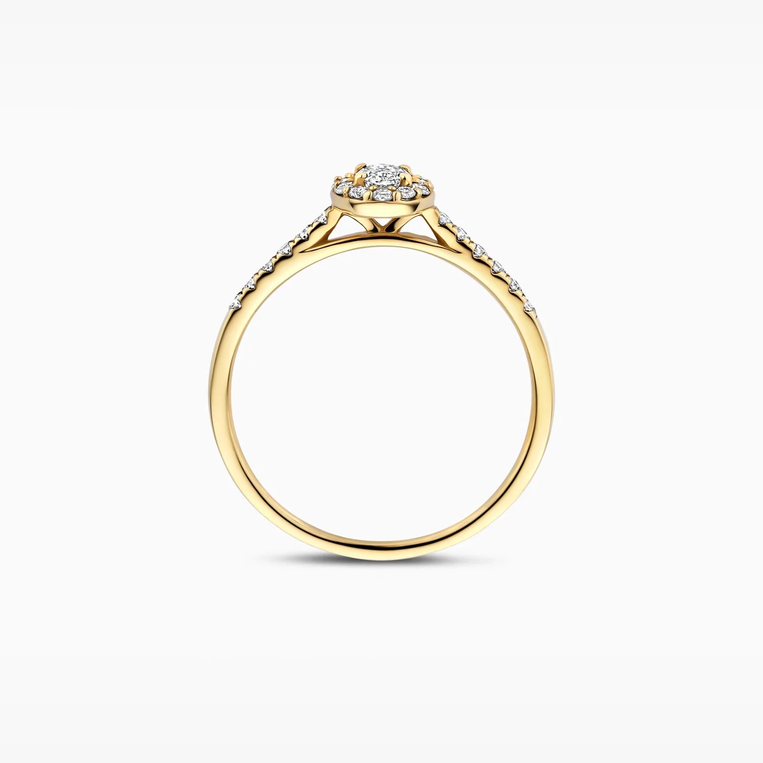 Blush Lab Diamonds Ring LG1045Y - Geelgoud (14k) met 1-0.20/24-0.24ct Lab grown Diamant