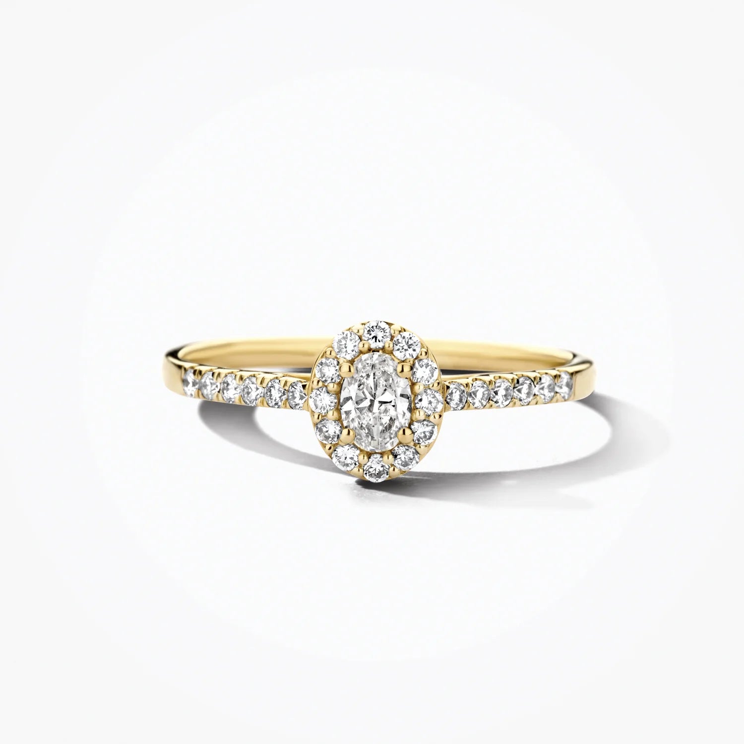 Blush Lab Diamonds Ring LG1045Y - Geelgoud (14k) met 1-0.20/24-0.24ct Lab grown Diamant