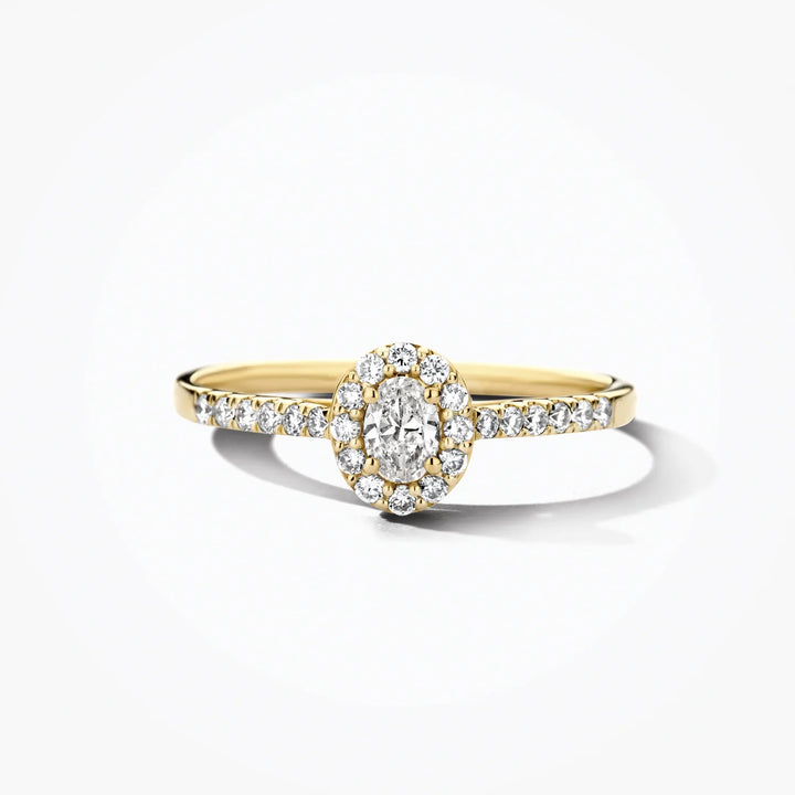 Blush Lab Diamonds Ring LG1045Y - Geelgoud (14k) met 1-0.20/24-0.24ct Lab grown Diamant