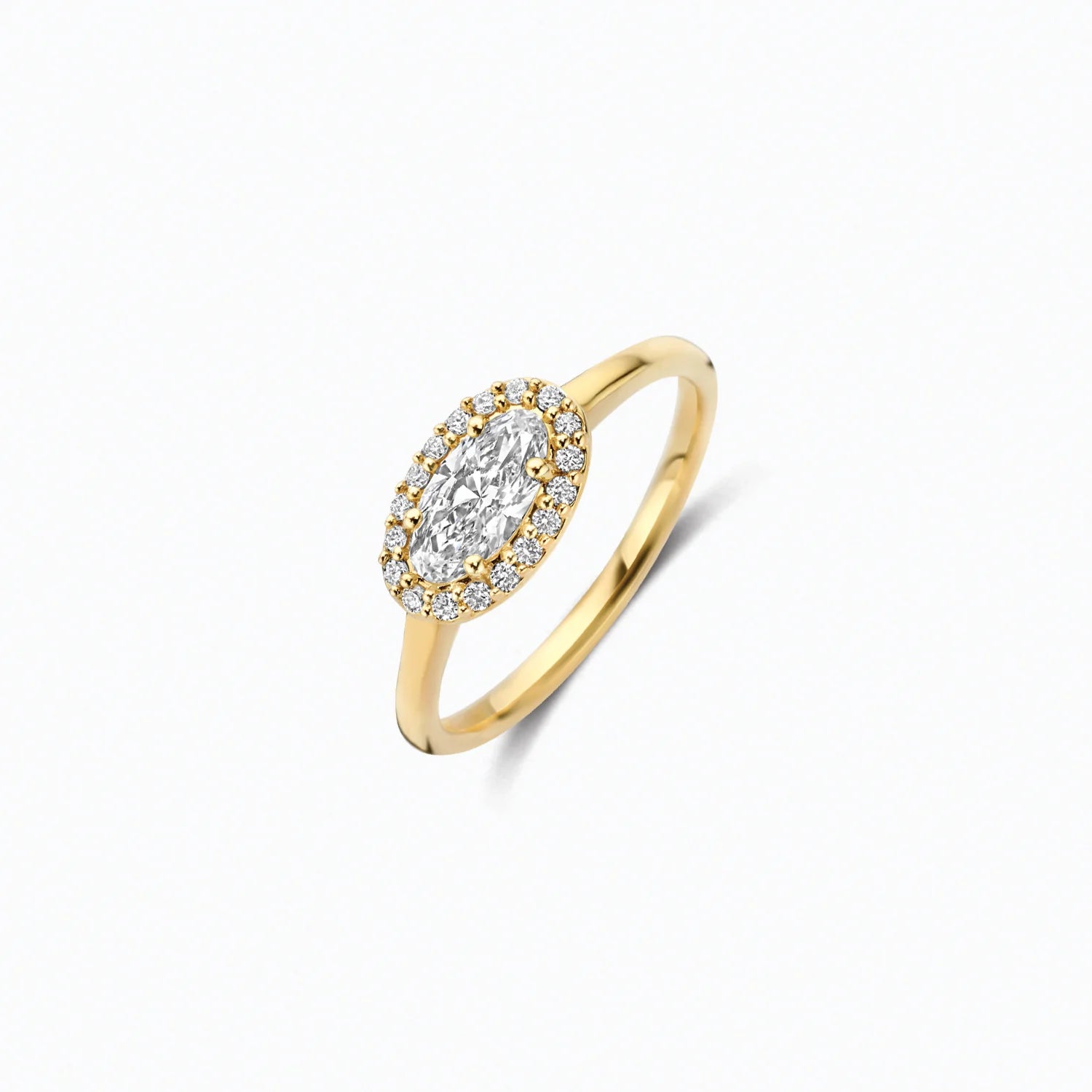 Blush Lab Diamonds Ring LG1052Y - Geelgoud (14k) met 0.50/0.15ct Lab grown Diamant
