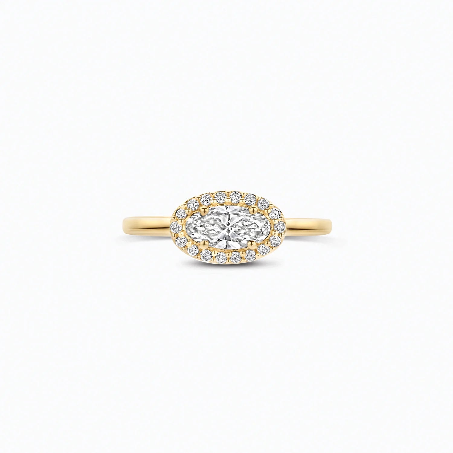 Blush Lab Diamonds Ring LG1052Y - Geelgoud (14k) met 0.50/0.15ct Lab grown Diamant