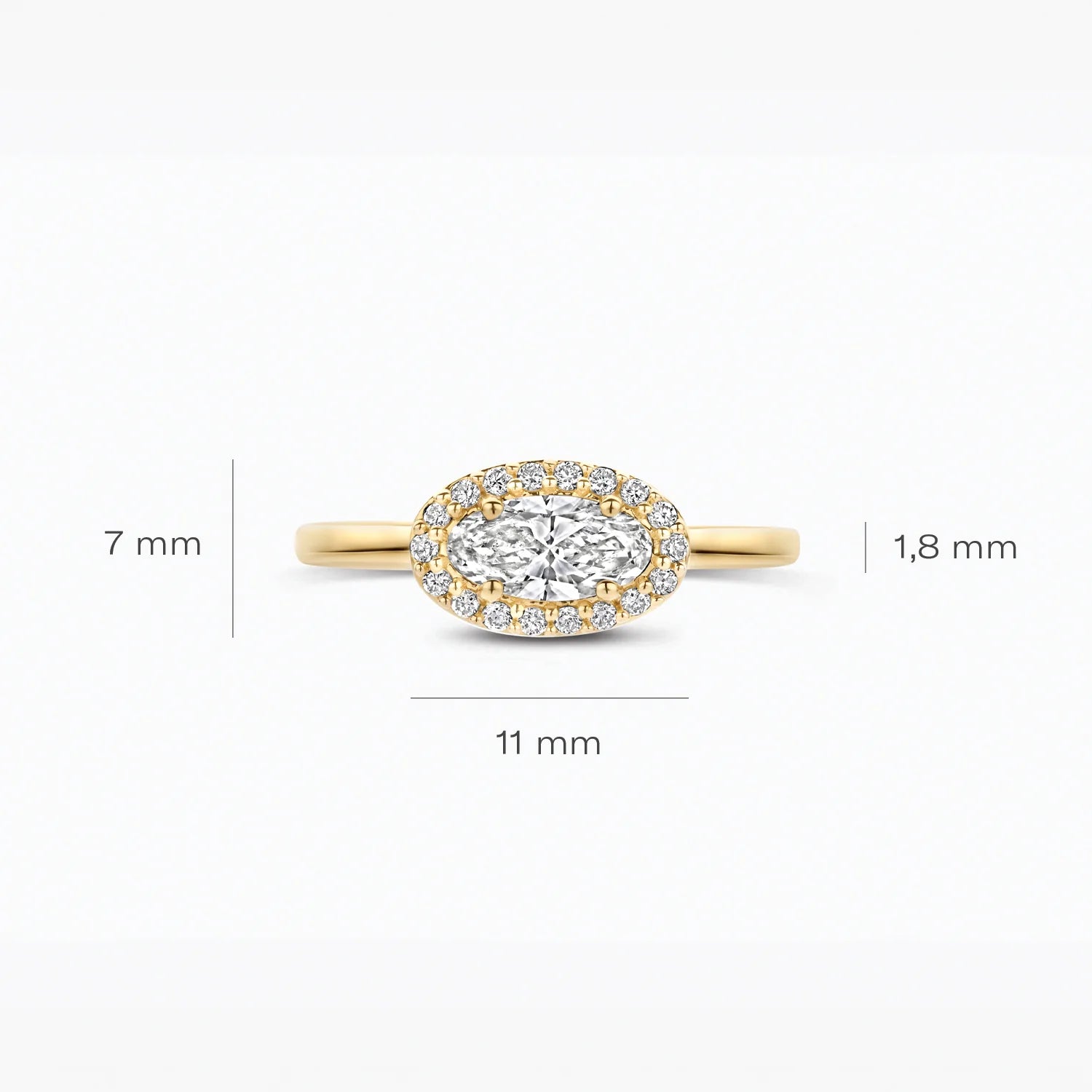 Blush Lab Diamonds Ring LG1052Y - Geelgoud (14k) met 0.50/0.15ct Lab grown Diamant