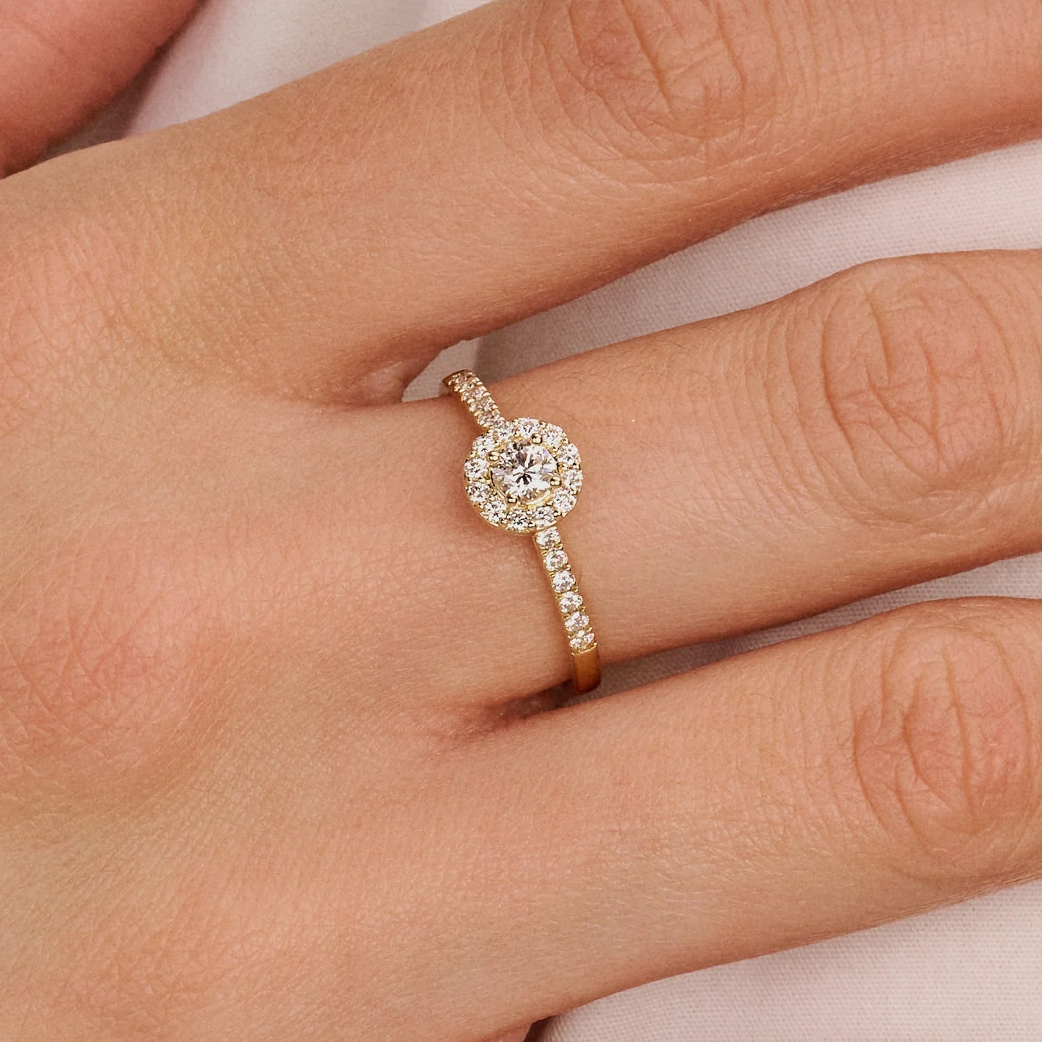 Blush Lab Diamonds Ring LG1058Y - Geelgoud (14k) met 0.19/0.24ct Lab grown Diamant