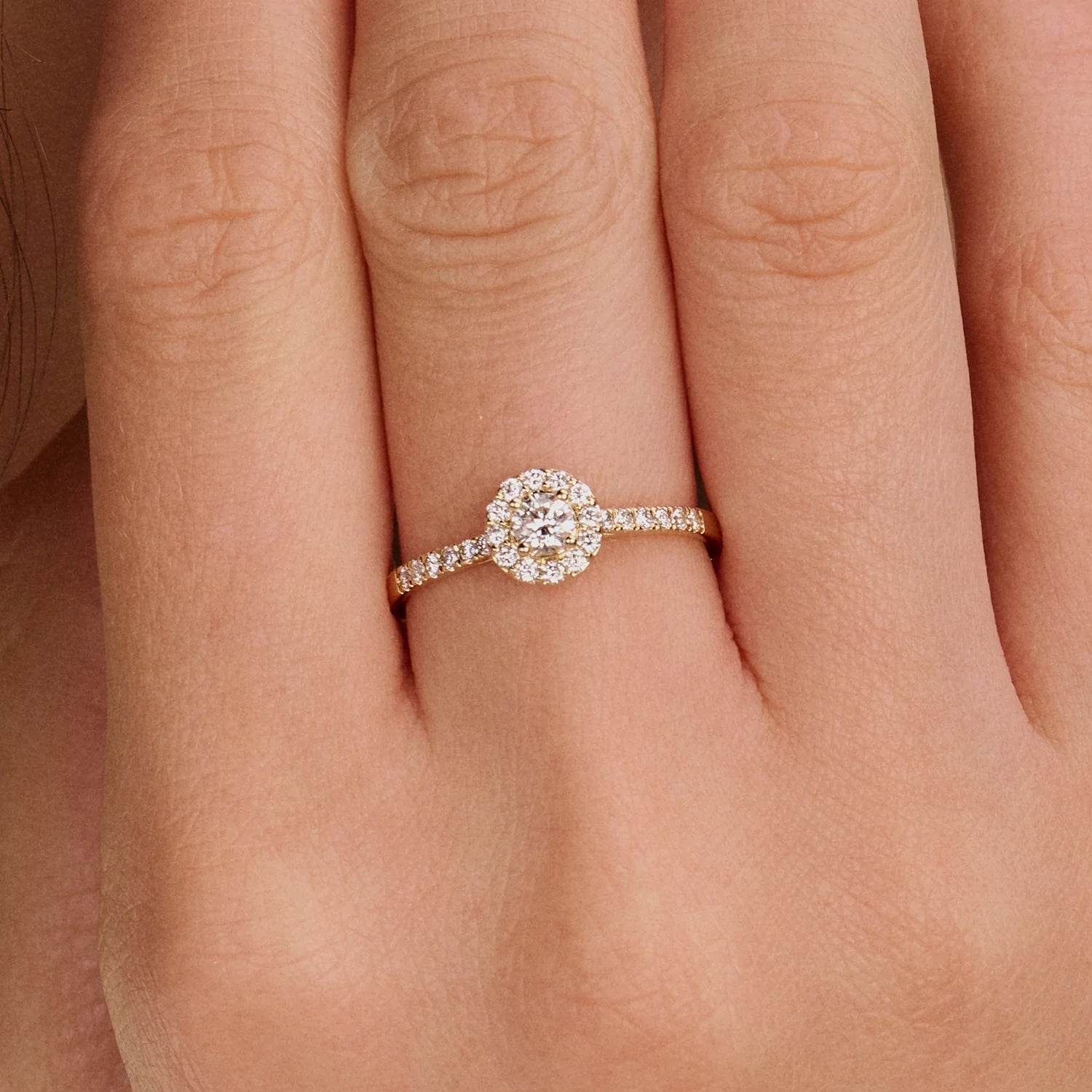 Blush Lab Diamonds Ring LG1058Y - Geelgoud (14k) met 0.19/0.24ct Lab grown Diamant