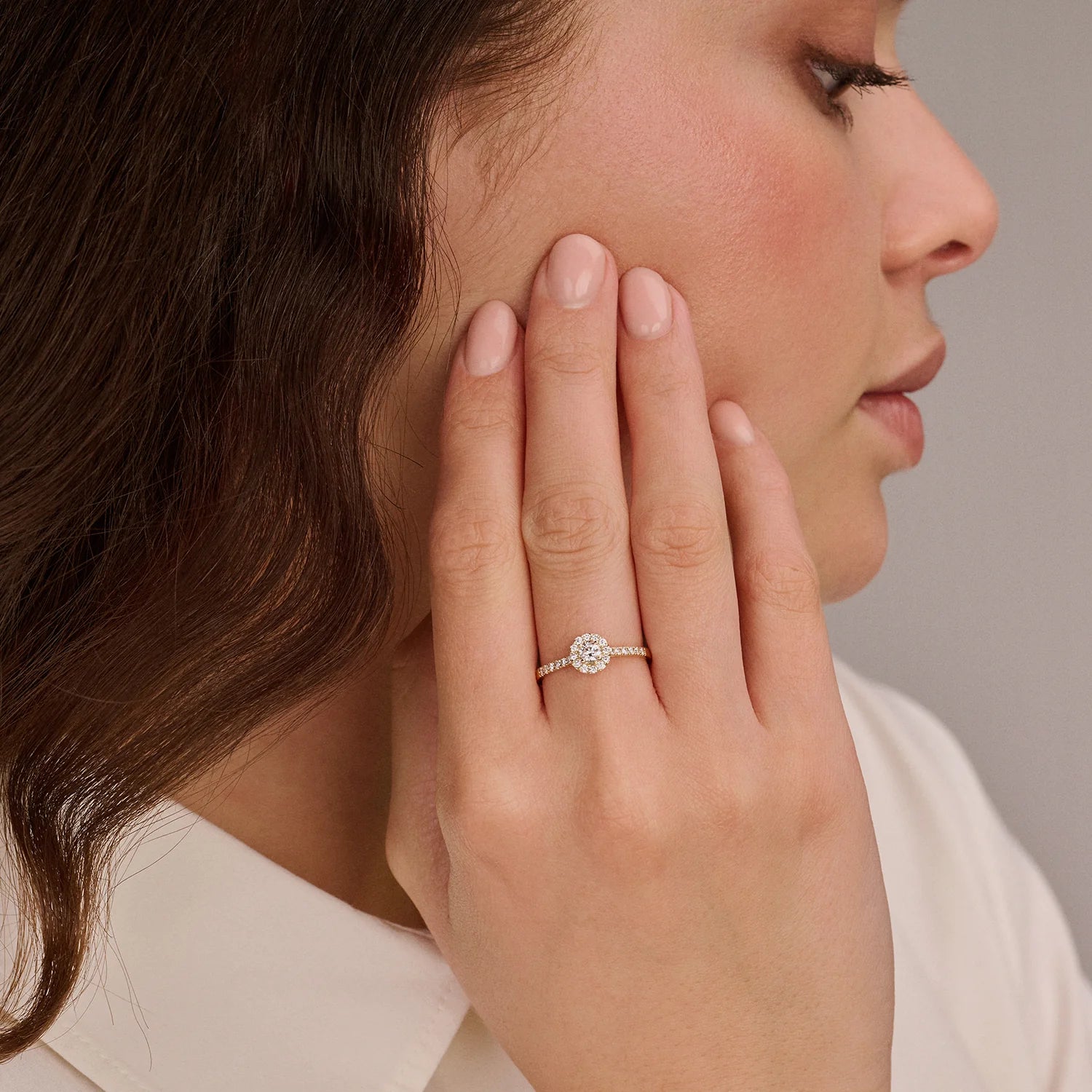 Blush Lab Diamonds Ring LG1058Y - Geelgoud (14k) met 0.19/0.24ct Lab grown Diamant