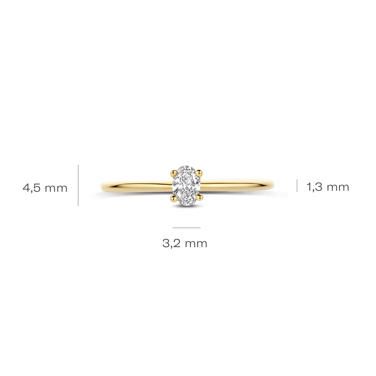 Blush Lab Diamonds Ring LG1078Y- Geelgoud (14k) met 0.20ct Lab grown Diamant