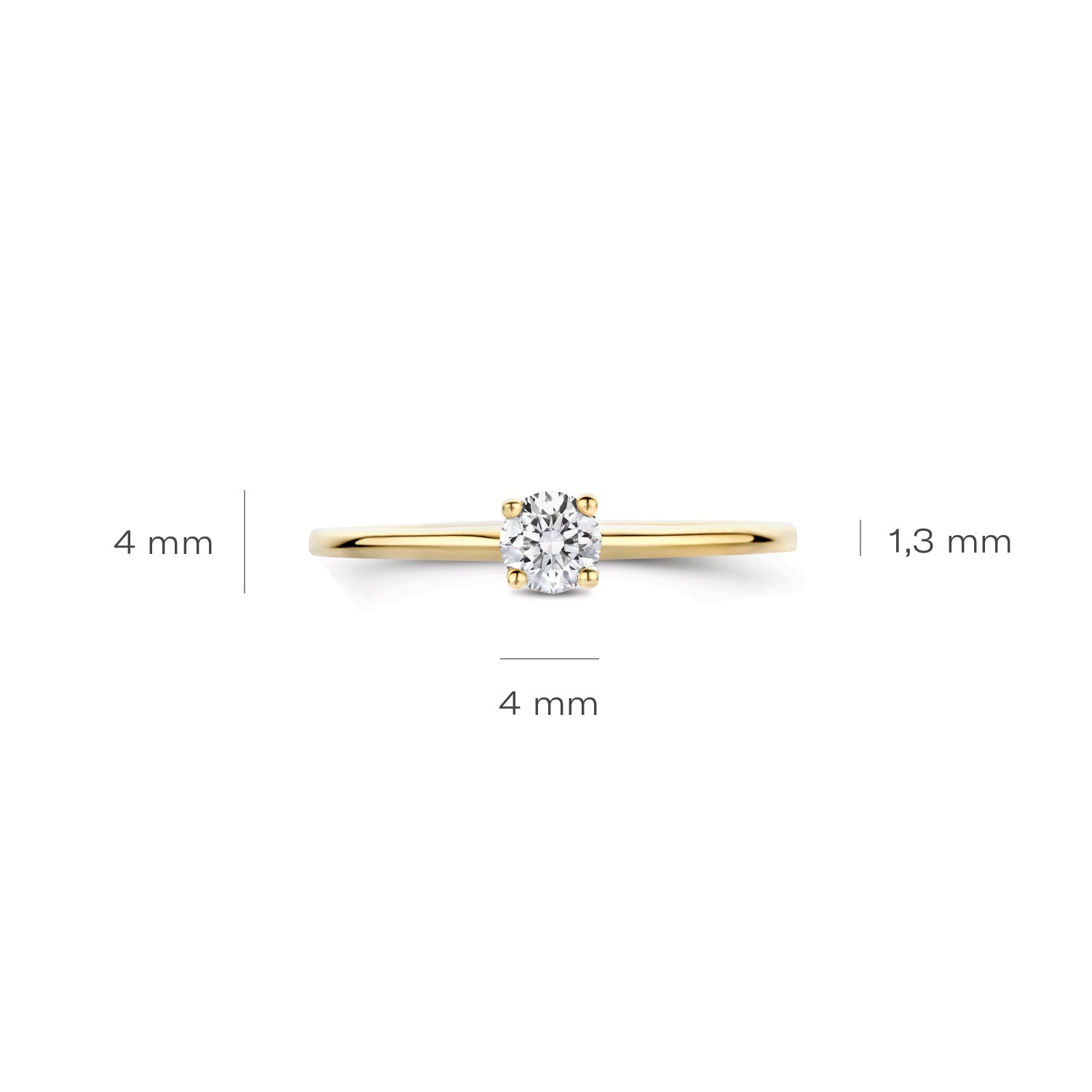 Blush Lab Diamonds Ring LG1079Y- Geelgoud (14k) met 0.20ct Lab grown Diamant