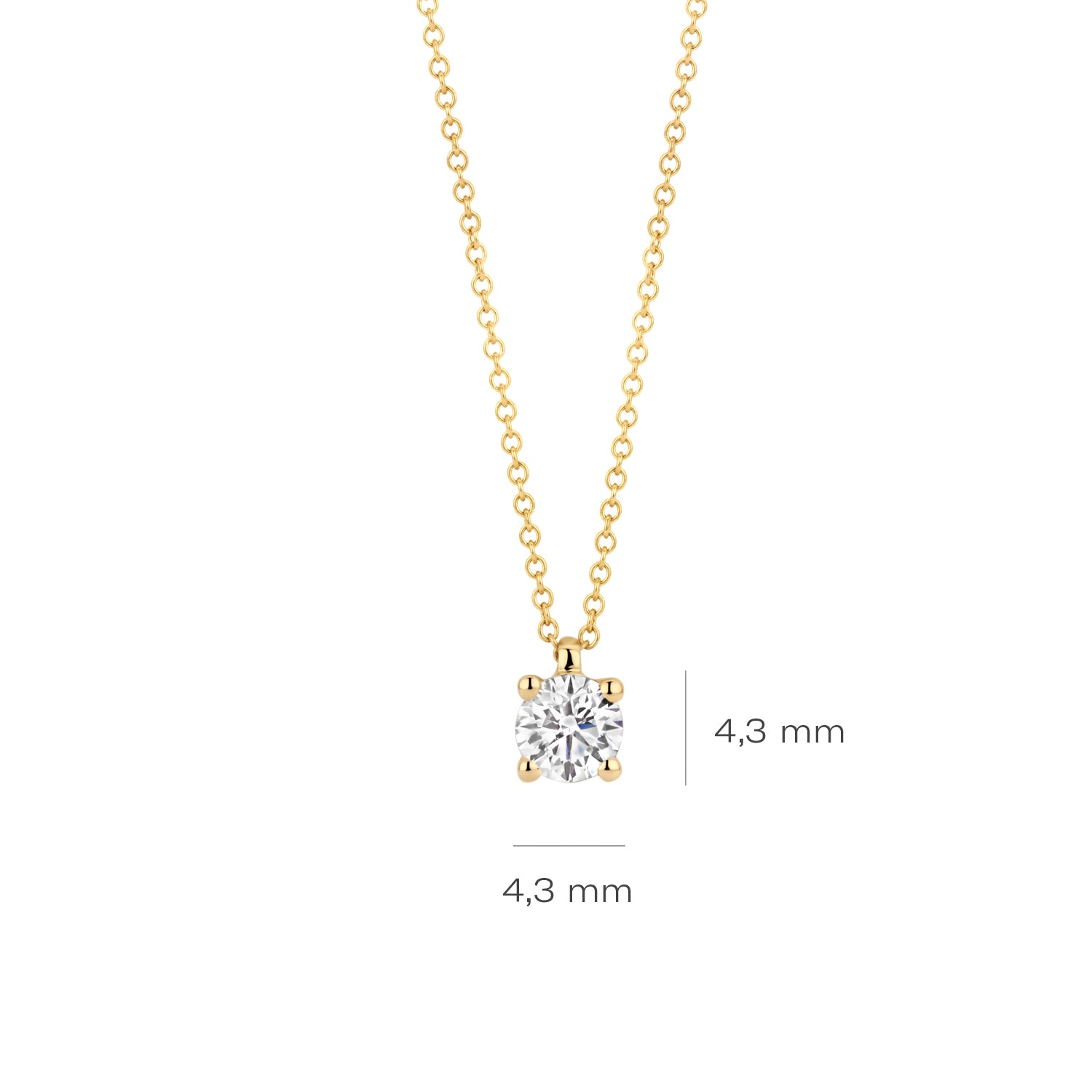 Blush Lab Diamonds Collier LG3002Y – Geel Goud (14k) met Lab grown Diamant