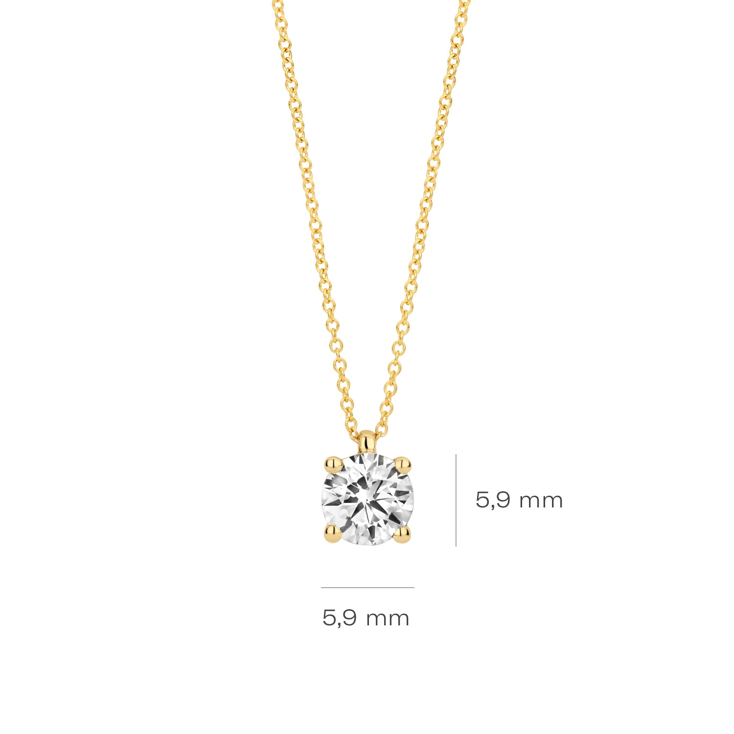 Blush Lab Diamonds Collier LG3004Y – Geel Goud (14k) met Lab grown Diamant