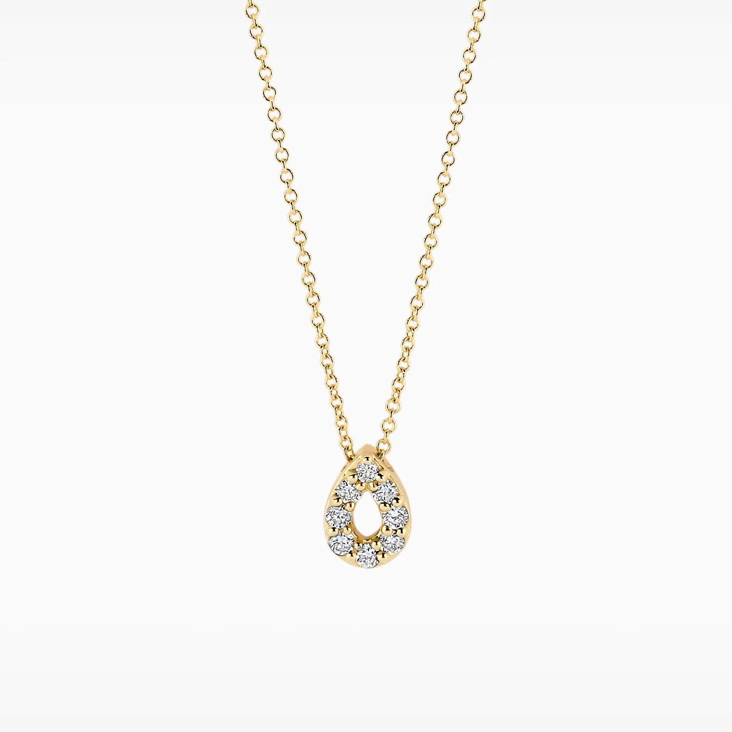 Blush Lab Diamonds Collier LG3018Y - Geelgoud (14k) met 0.12ct Lab grown Diamant
