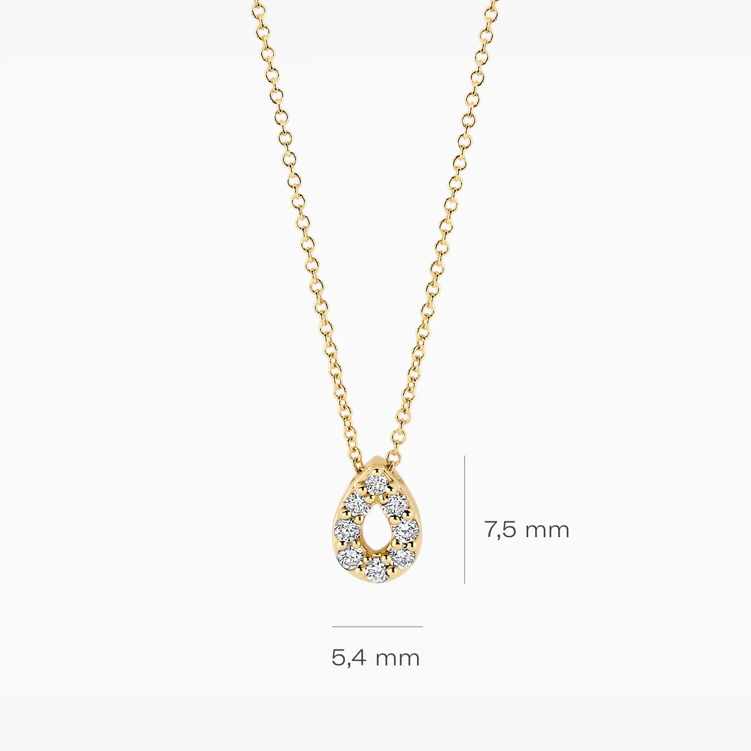 Blush Lab Diamonds Collier LG3018Y - Geelgoud (14k) met 0.12ct Lab grown Diamant