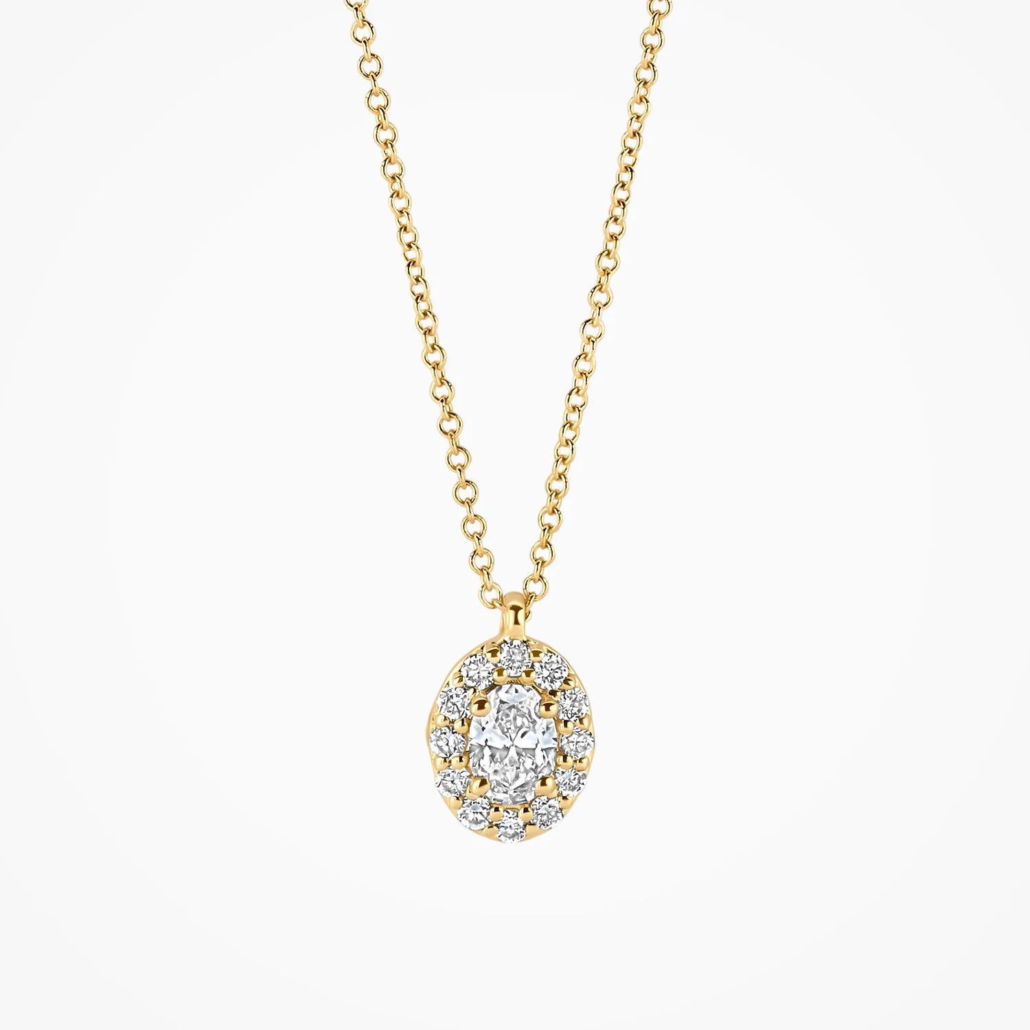 Blush Lab Diamonds Collier LG3019Y - Geelgoud (14k) met 0.20/0.12 Lab grown Diamant