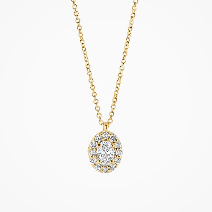 Blush Lab Diamonds Collier LG3019Y - Geelgoud (14k) met 0.20/0.12 Lab grown Diamant