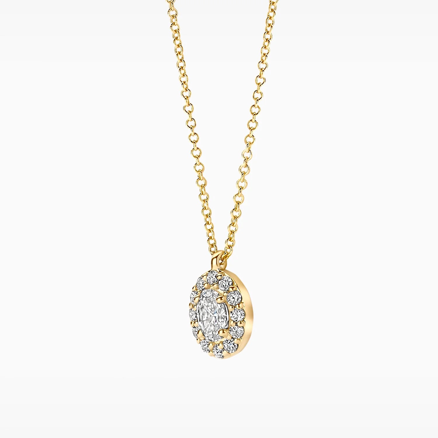 Blush Lab Diamonds Collier LG3019Y - Geelgoud (14k) met 0.20/0.12 Lab grown Diamant