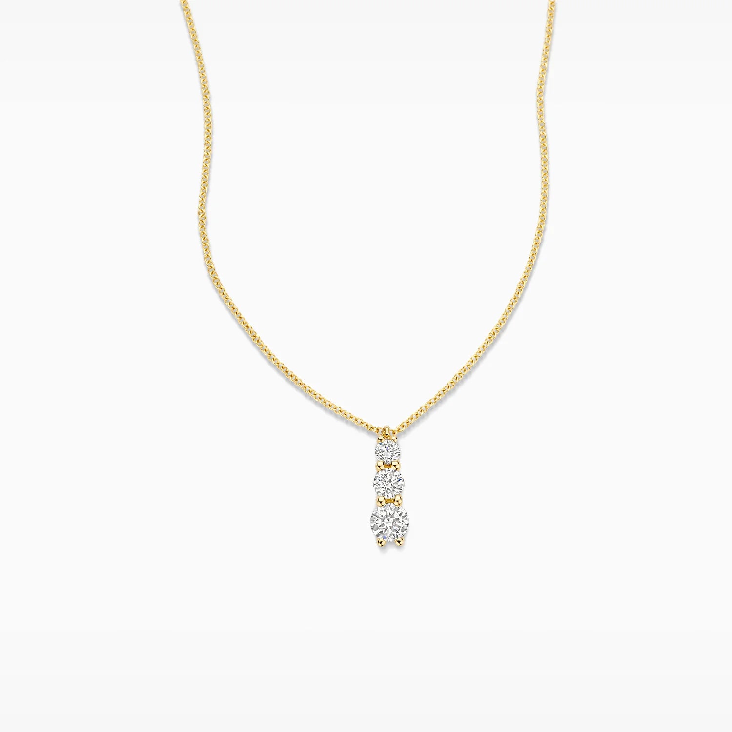 Blush Lab Diamonds Collier LG3020Y - Geelgoud (14k) met 0.07/0.14/0.22ct Lab grown Diamant