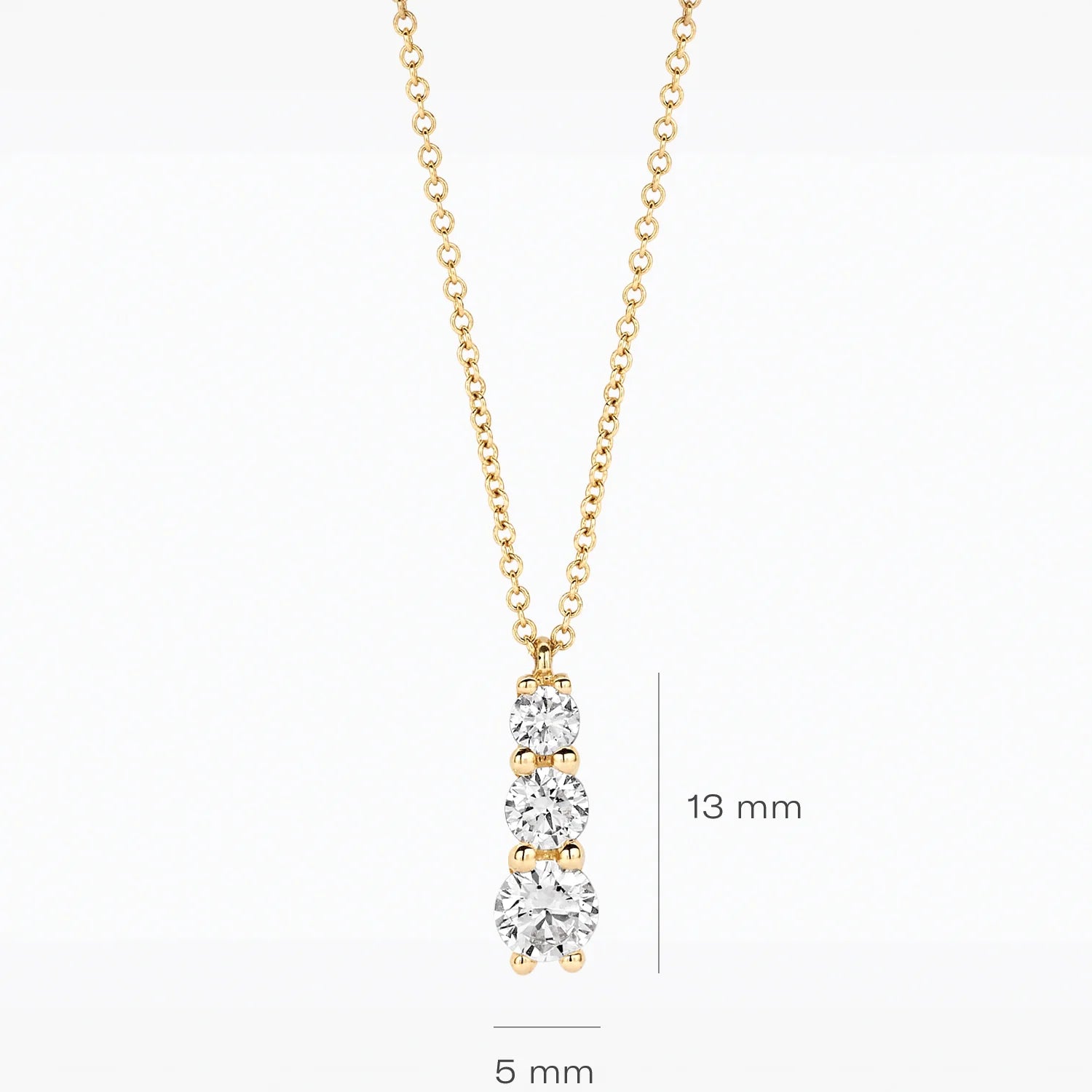 Blush Lab Diamonds Collier LG3020Y - Geelgoud (14k) met 0.07/0.14/0.22ct Lab grown Diamant