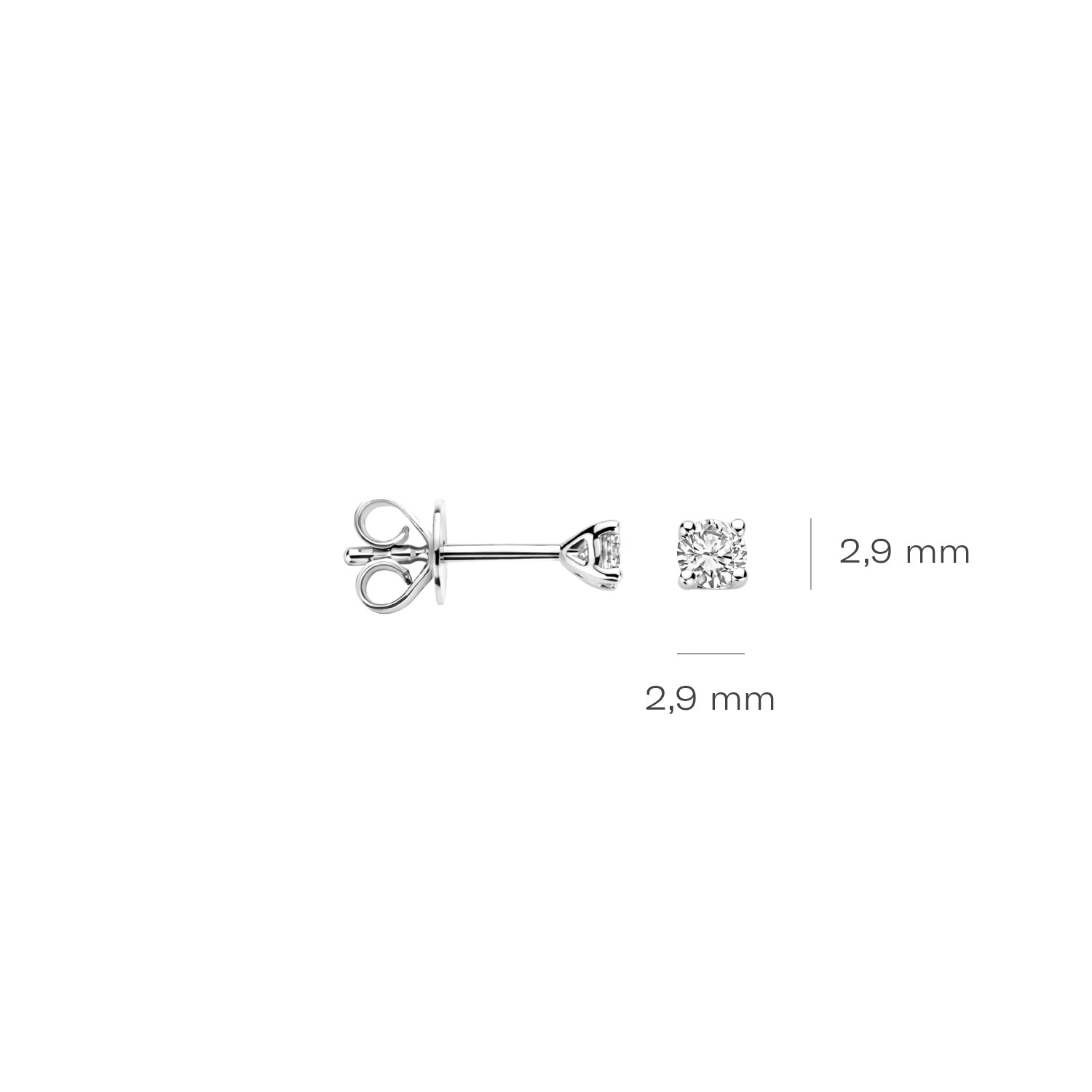 Blush Lab Diamonds Oorknoppen LG7000W – Witgoud (14k) met Lab grown Diamant