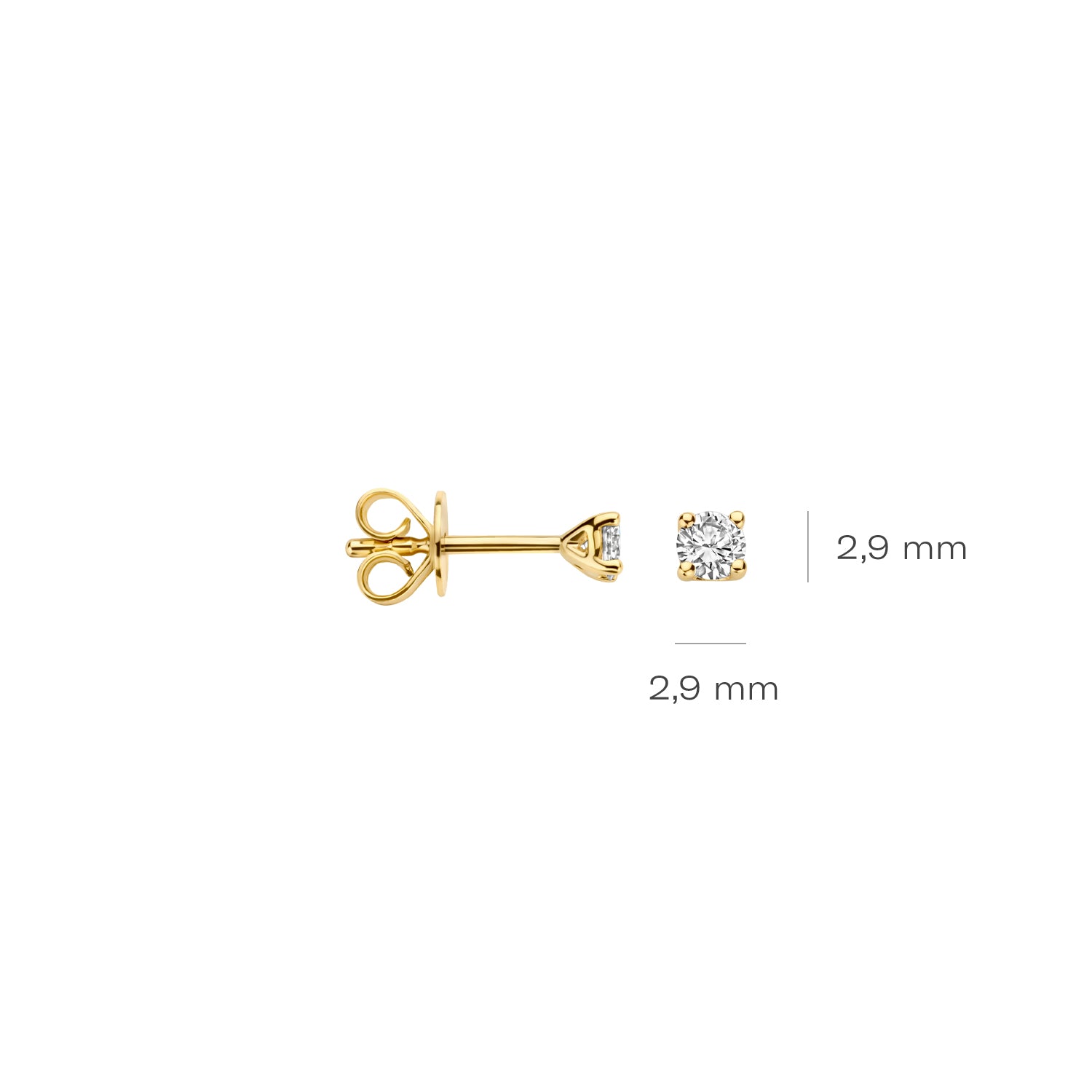 Blush Lab Diamonds Oorknoppen LG7000Y – Geel Goud (14k) met Lab grown Diamant