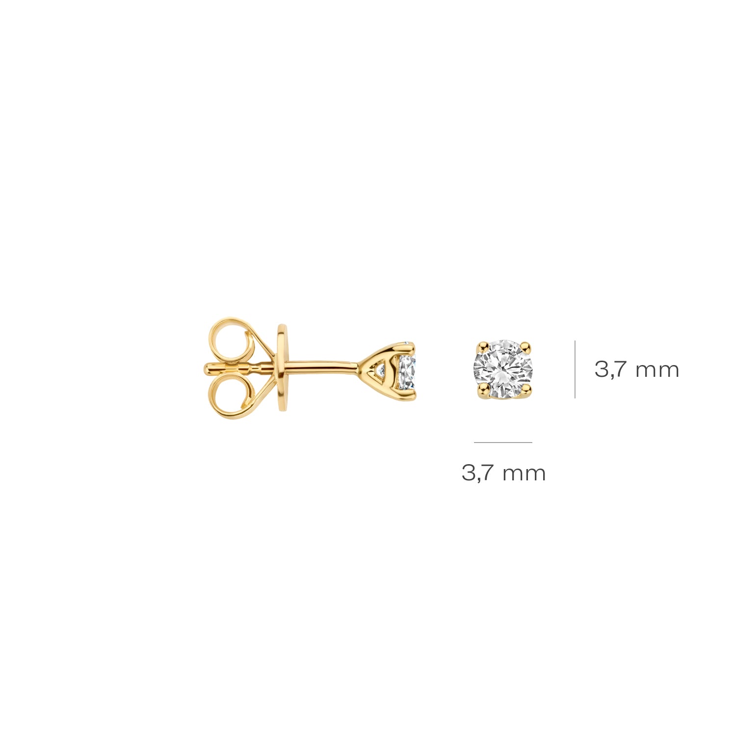 Blush Lab Diamonds Oorknoppen LG7001Y – Geel Goud (14k) met Lab grown Diamant