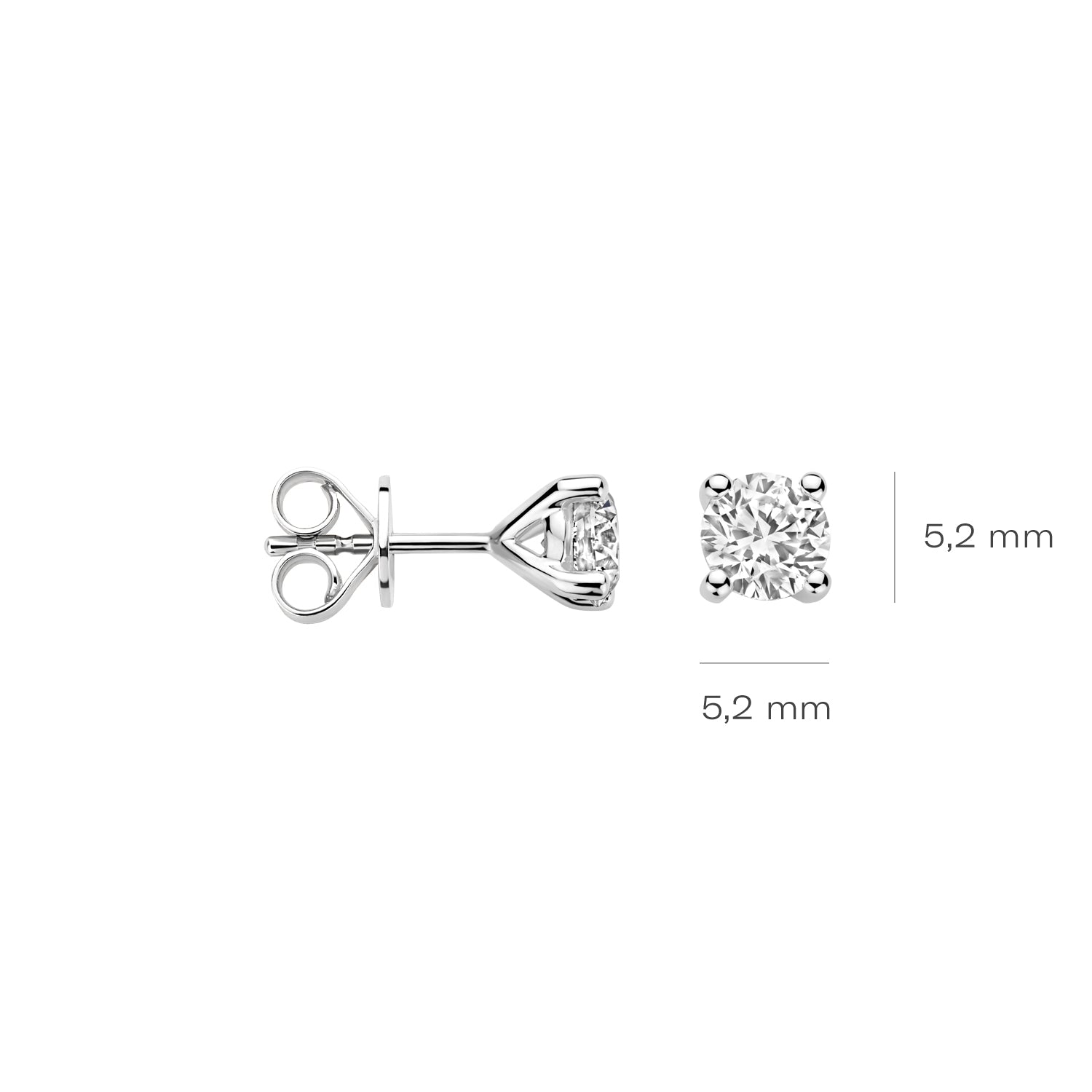 Blush Lab Diamonds Oorknoppen LG7003W – Witgoud (14k) met Lab grown Diamant