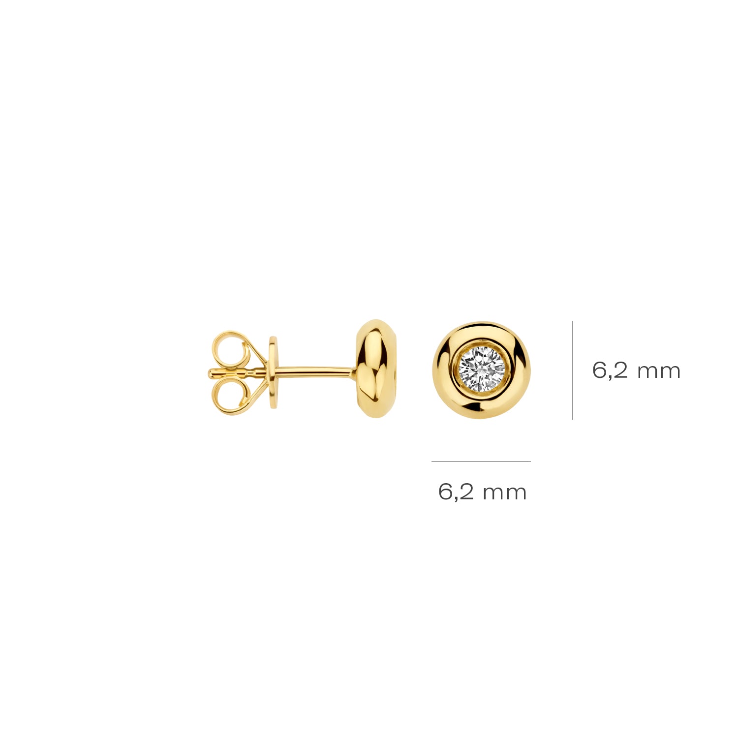 Blush Lab Diamonds Oorknoppen LG7004Y – Geel Goud (14k) met Lab grown Diamant