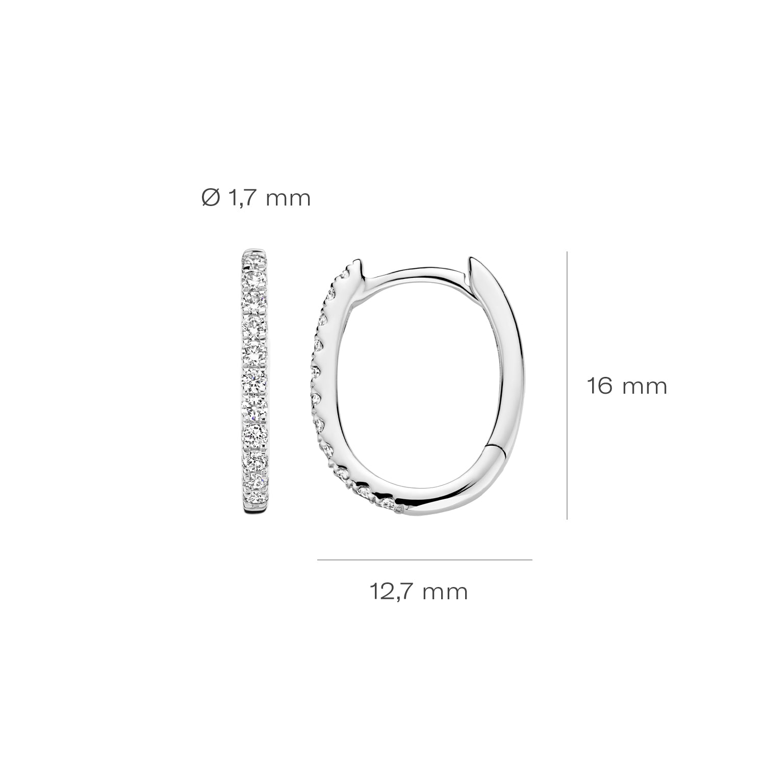 Blush Lab Diamonds Oorringen LG7007W – Witgoud (14k) met Lab grown Diamant