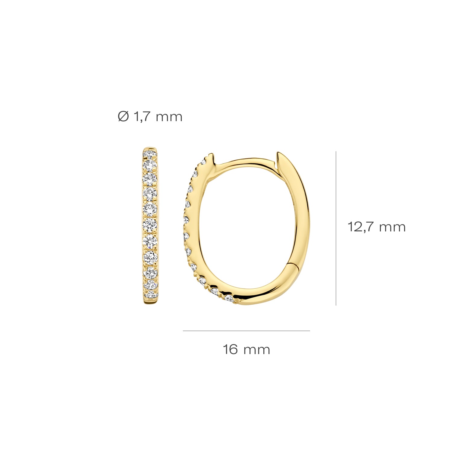Blush Lab Diamonds Oorringen LG7007Y – Geel Goud (14k) met Lab grown Diamant