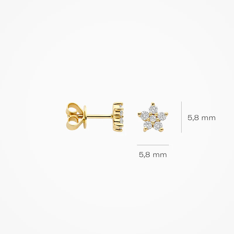 Blush Lab Diamonds Oorknoppen LG7018Y - Geelgoud (14k) met Lab grown Diamant