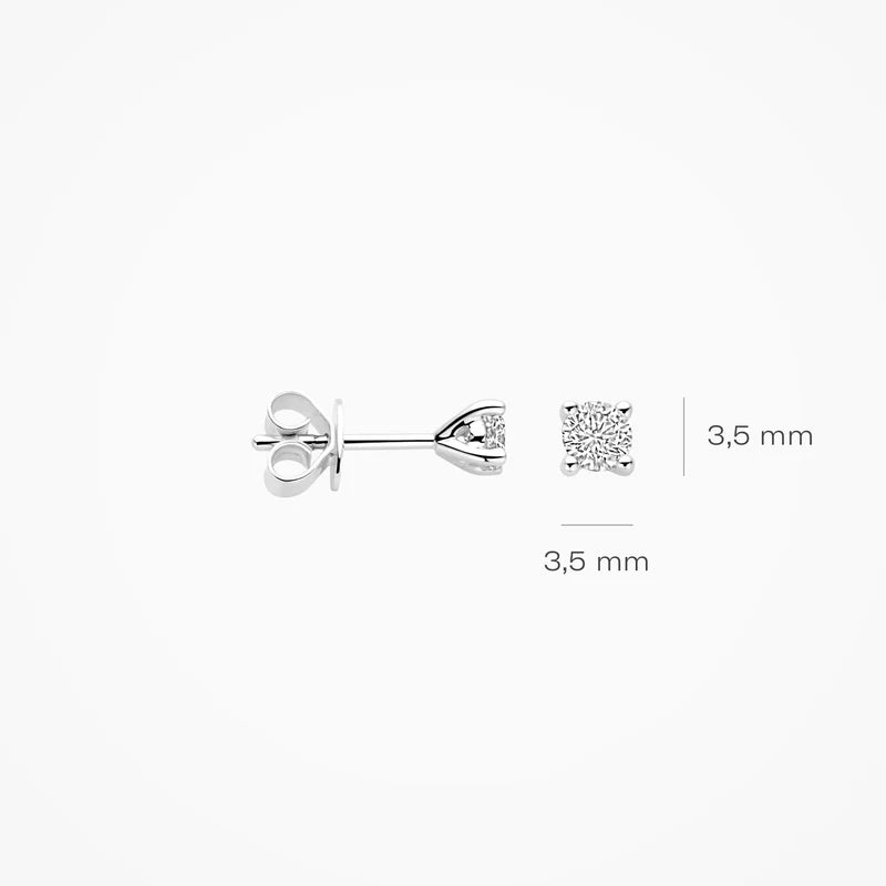 Blush Lab Diamonds Oorknoppen LG7020W - Witgoud (14k) met Lab grown Diamant
