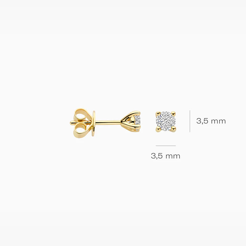 Blush Lab Diamonds Oorknoppen LG7020Y - Geelgoud (14k) met Lab grown Diamant