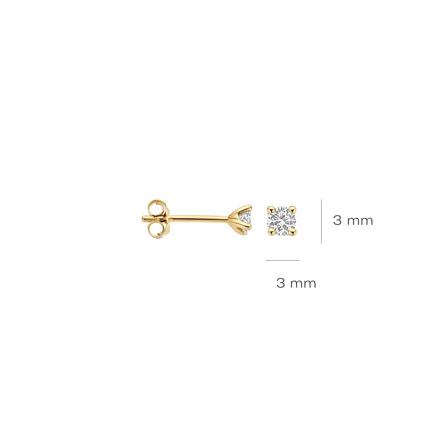 Blush Lab Diamonds Oorknoppen LG7036Y - Geelgoud (14k) met 0.20ct Lab grown Diamant