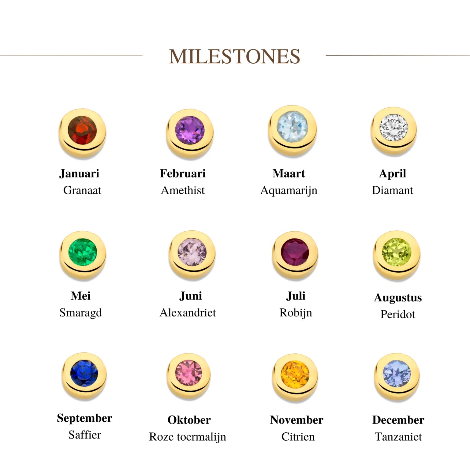 14krt geelgouden collier met milestonetag en hanginitiaal  - 41-43-45cm - 1.0mm milestonetag en hanginitiaal