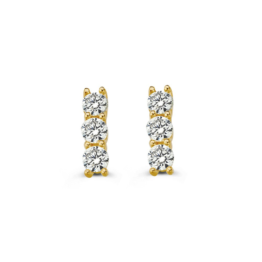Oorstekers geelgoud zirkonia - VSJ0032
