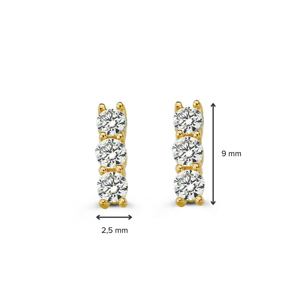 Oorstekers geelgoud zirkonia - VSJ0032